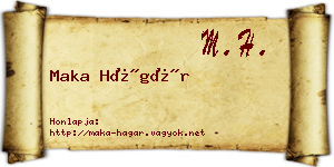 Maka Hágár névjegykártya